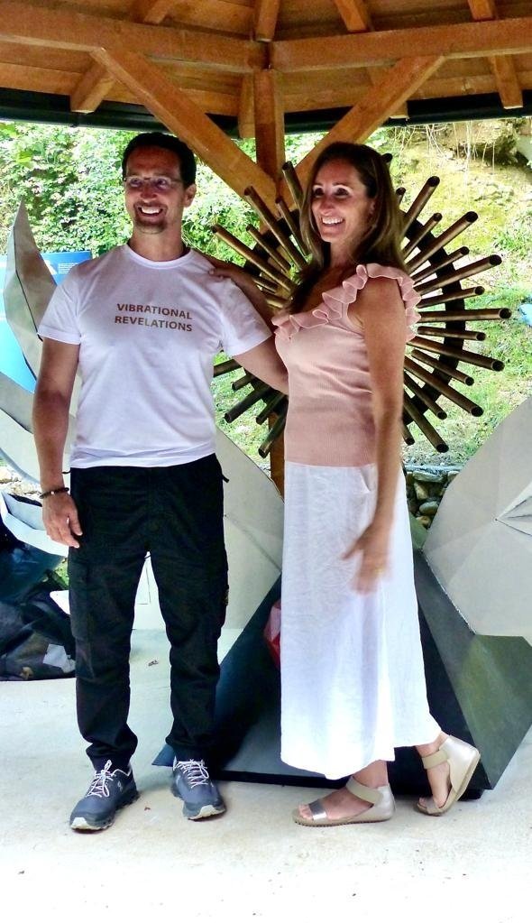 Alejandro and Elena dedicating a sculpture to the Pyramid Park reminding of heart opening and increasing consciousness.