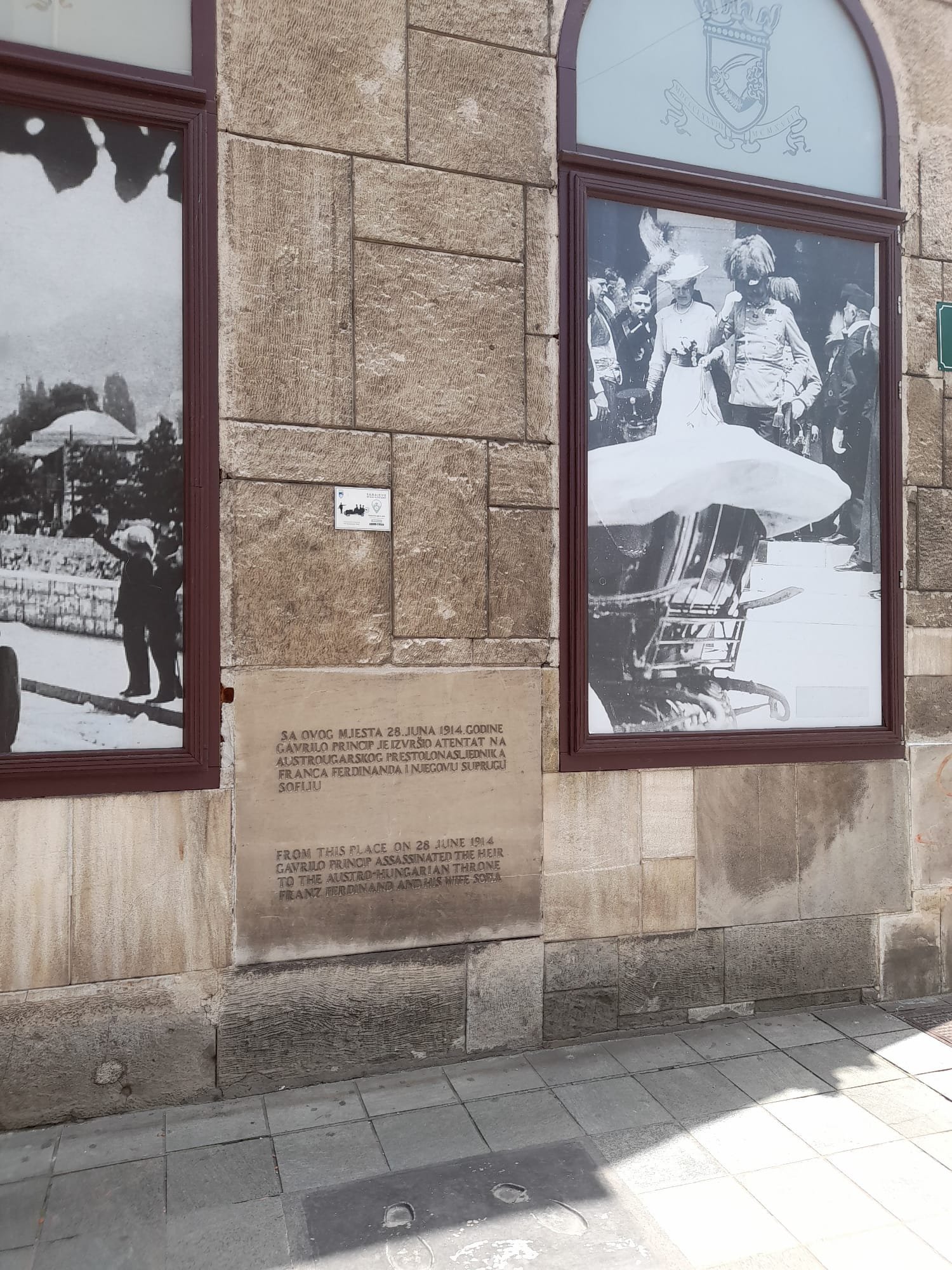 The corner in Sarajevo where Arch Duke Ferdinand was shot, preportedly starting WWI